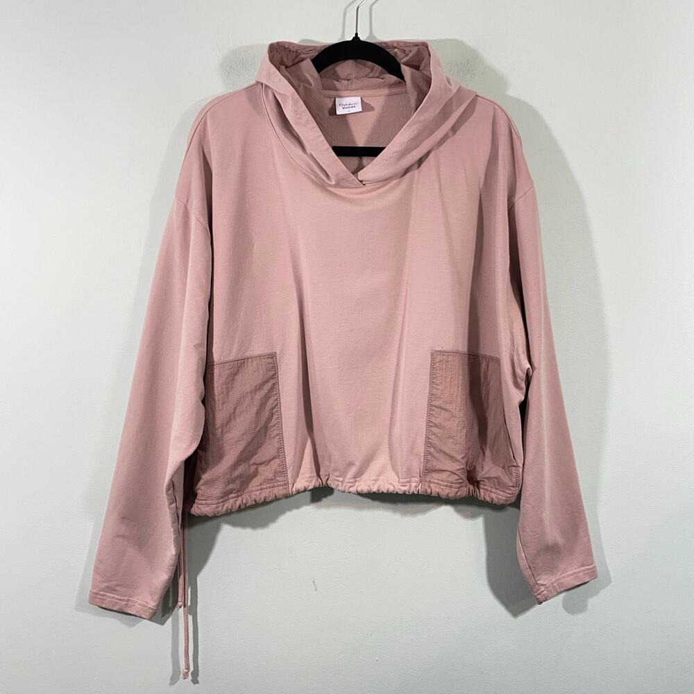 Outdoor Voices Blush Pink Mid Length Loose Fit Beach Tree Pullover Hoodie Size L